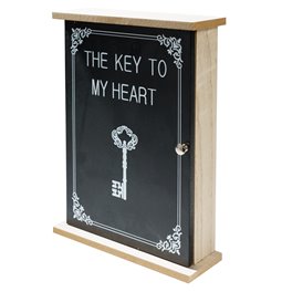 Key box, wooden, black/natural, 27X20X7cm