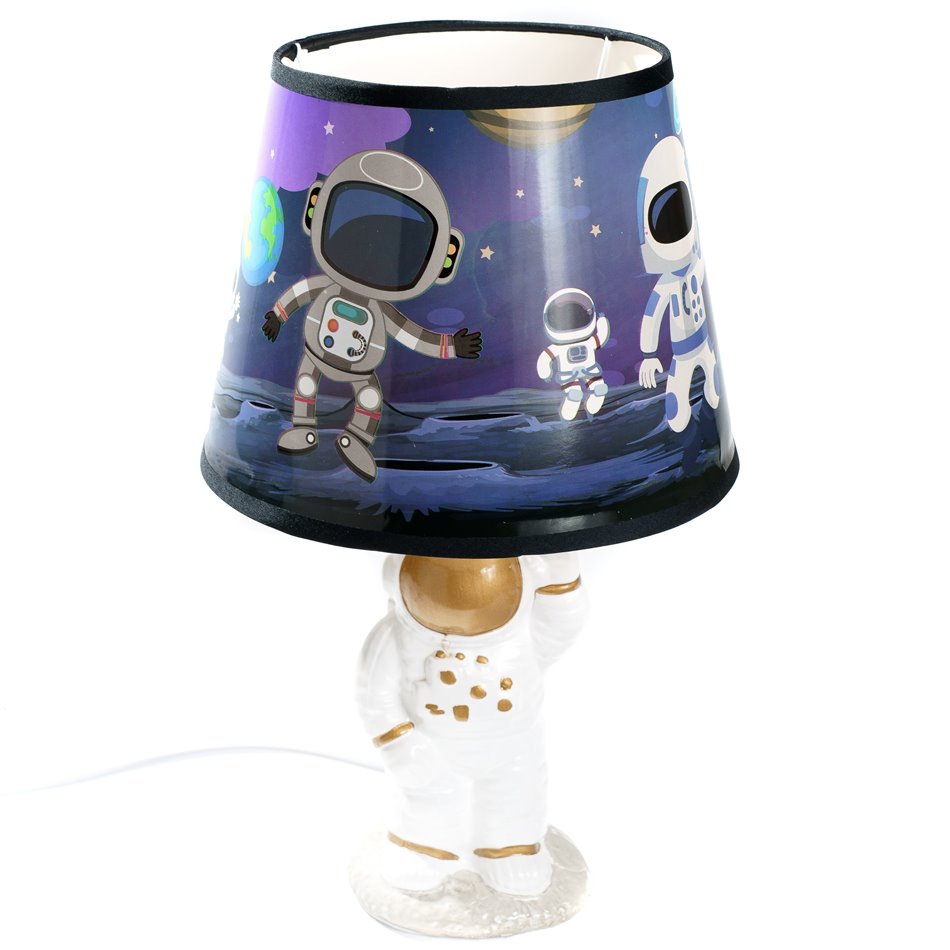 Table light Astronaut, white/golden/blue,30x20x20cm E14 1x40
