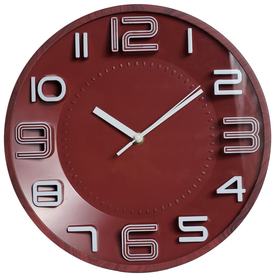 Plastic wall clock Brick, D28x4cm