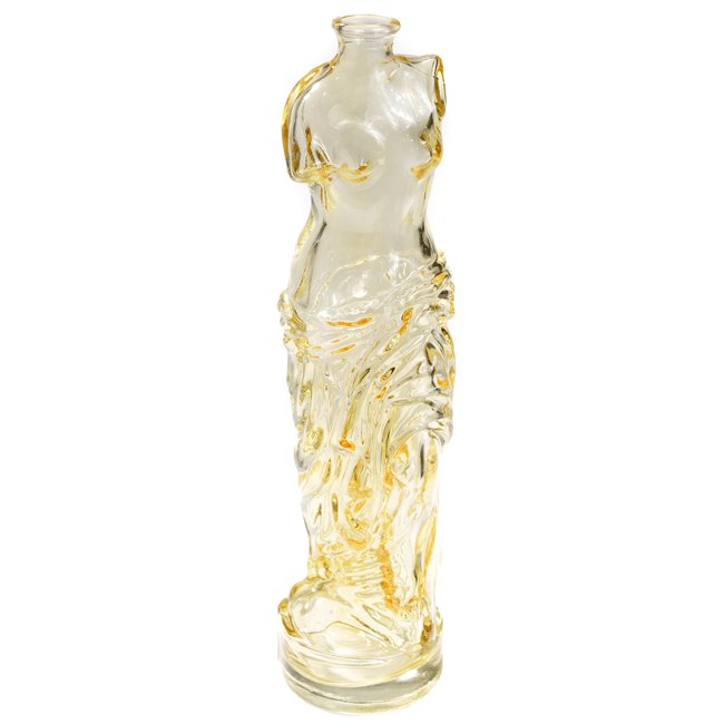 Glass vase Female body, amber, 33x10x8cm