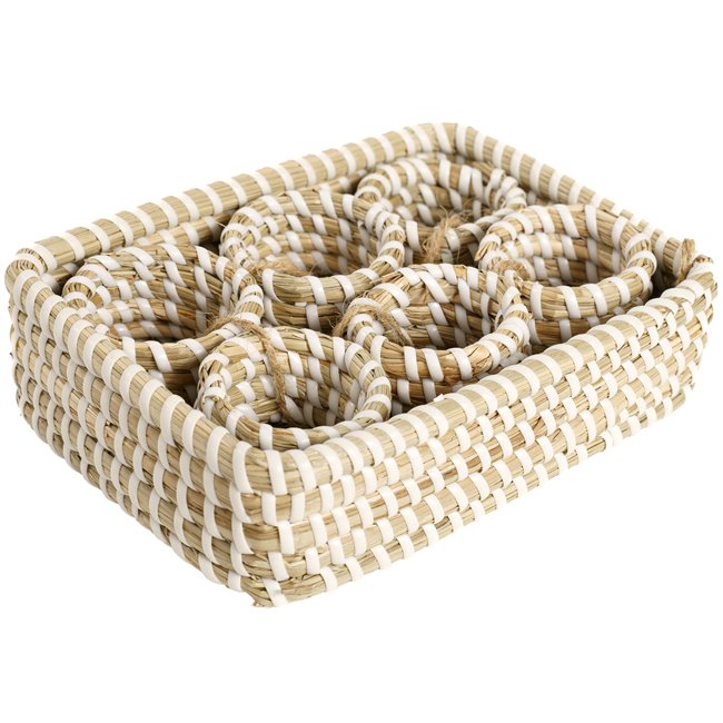Tray Balizo 6 pc. napkinrings, seagrass, 18x13xH4cm