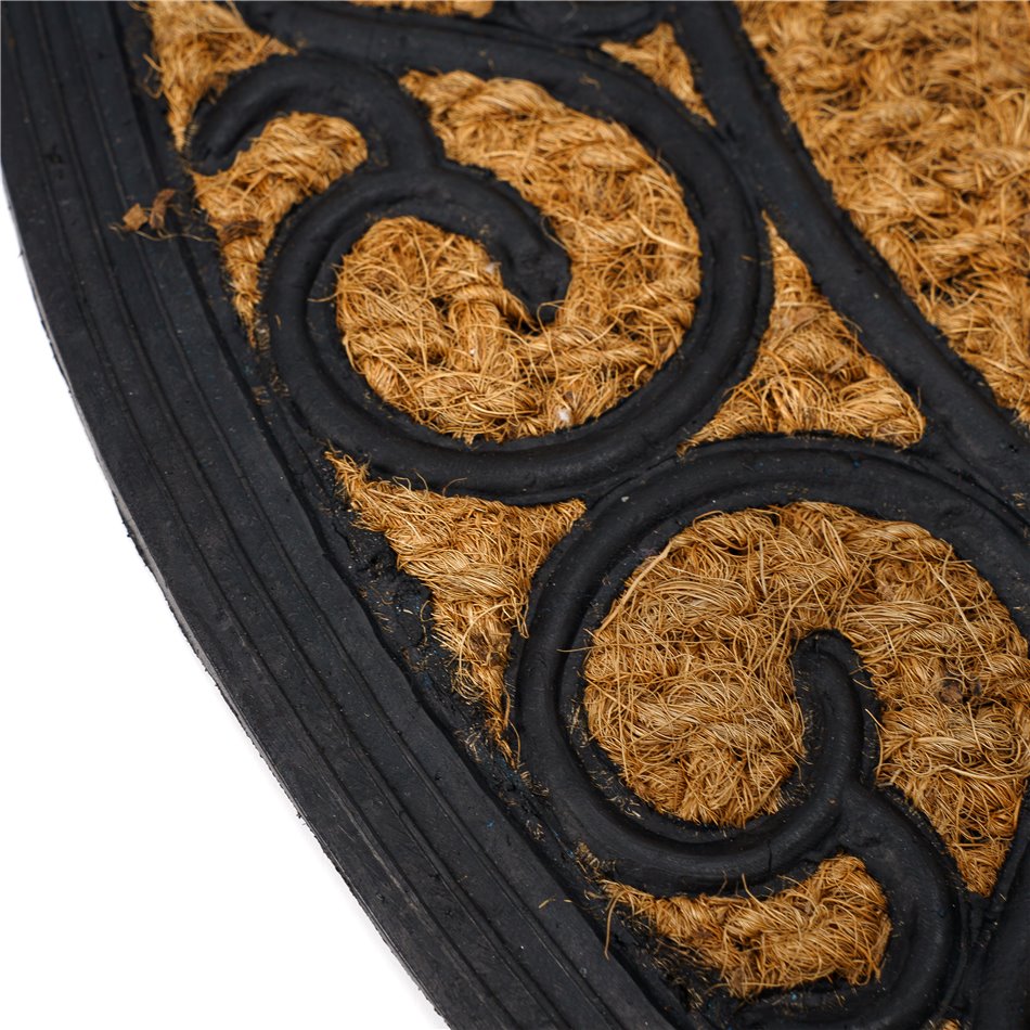 Doormat rubber cocos halfround, 75.3x45.2x1.1cm