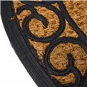 Doormat rubber cocos halfround, 75.3x45.2x1.1cm