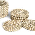 Basket Balzo 6 pc. coaster, seagrass, D12xH7cm,D10x6pcs