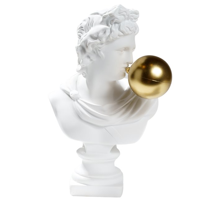 Deco figurine Roman, white/golden, 23x15x15cm