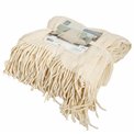 Plaid Chenile , beige with fringe, 200x140cm