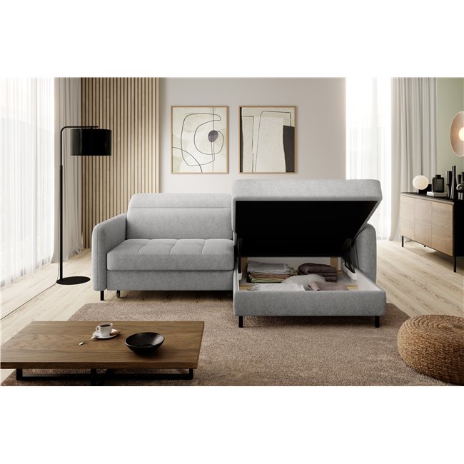 Corner sofa Elgomsi L, Raquel 03, grey, H100x228x165