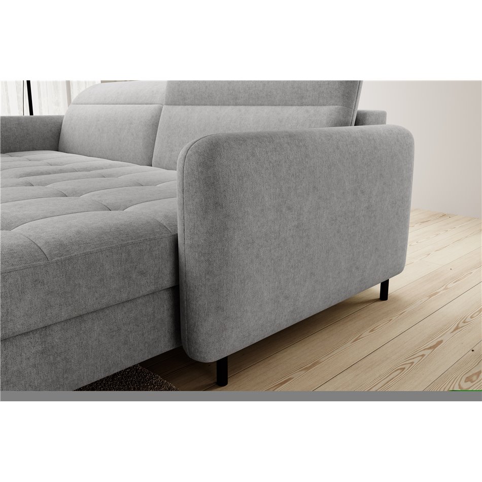 Corner sofa Elgomsi L, Raquel 03, grey, H100x228x165