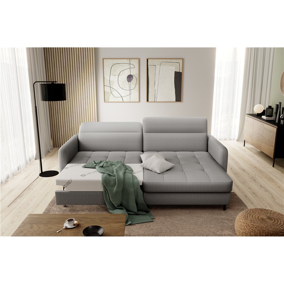 Corner sofa Elgomsi R, Manhattan 03, grey, H100x228x165