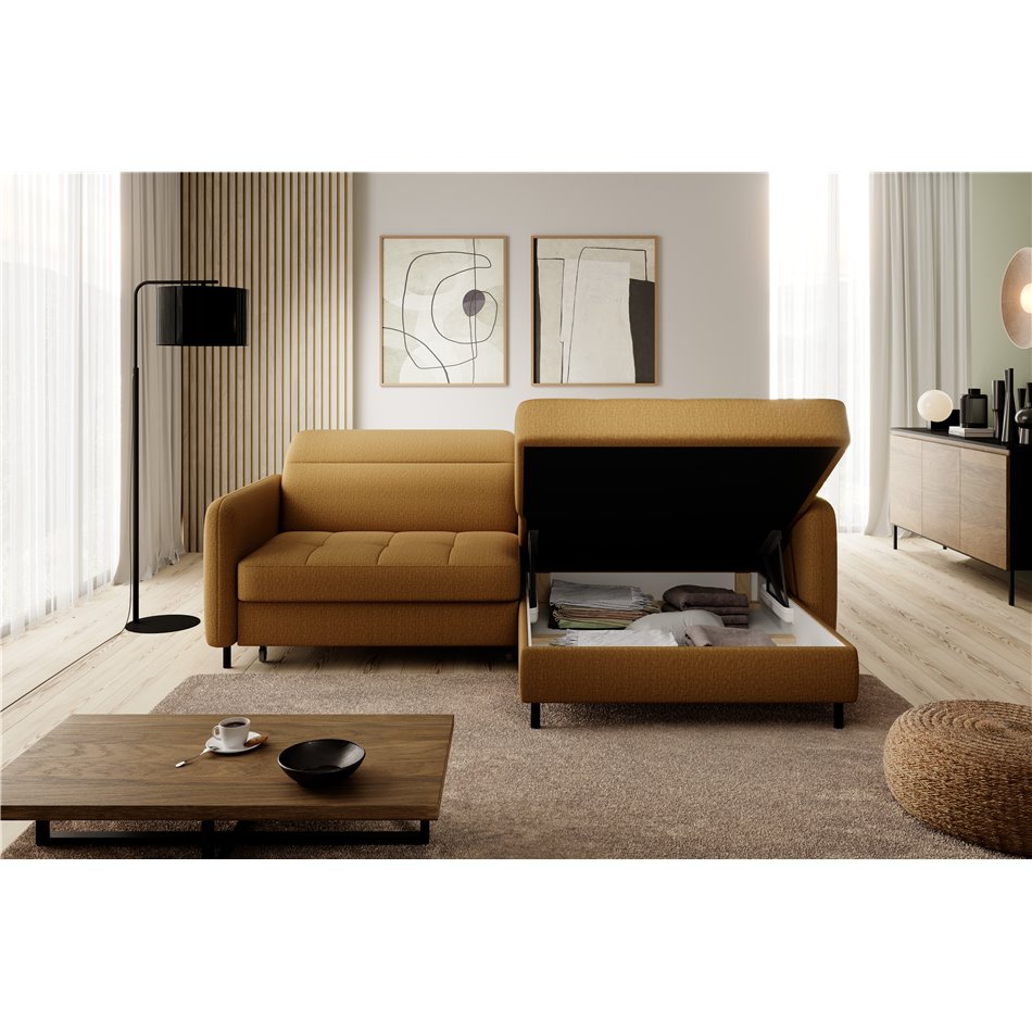 Corner sofa Elgomsi R, Manhattan 45, yellow, H100x228x165