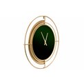 Wall clock Mildred, dark green glass, transparent, D68x4.5cm