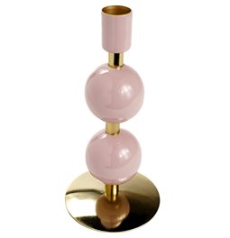 Candle holder Bulbat M, beige/green/pink, H18cm