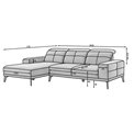 Угловой диван Eltorrenso L, Monolith 38, зеленый, H98x265x53см