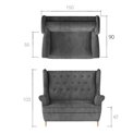 Sofa Elaros, Sawana 21, gray, H103x150x55cm