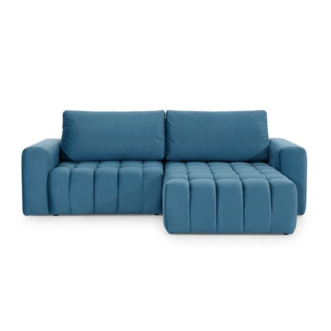 Kampinė sofa Ebonett L, Sawana 14, juoda sp., H92x250x175cm