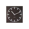 Wall clock Square, double, brown, 30x30x10cm