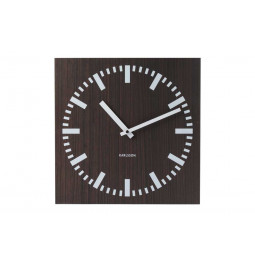 Wall clock Square, double, brown, 30x30x10cm