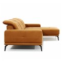 Угловой диван Eltorrenso R, Mat Velvet 63, розовый, H98x265x53см