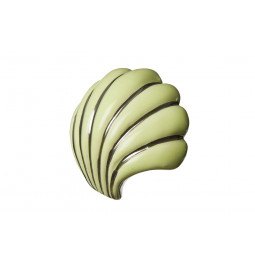 Furniture handle Ceramic shell with gold, H24x24x35mm