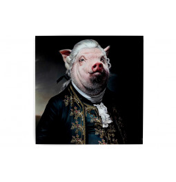 Picture Glass Gentleman Pig, 120x120cm