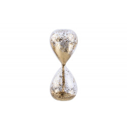 Hourglass clear/golden sand, D6.5, h16.5cm, 5-7 sec.