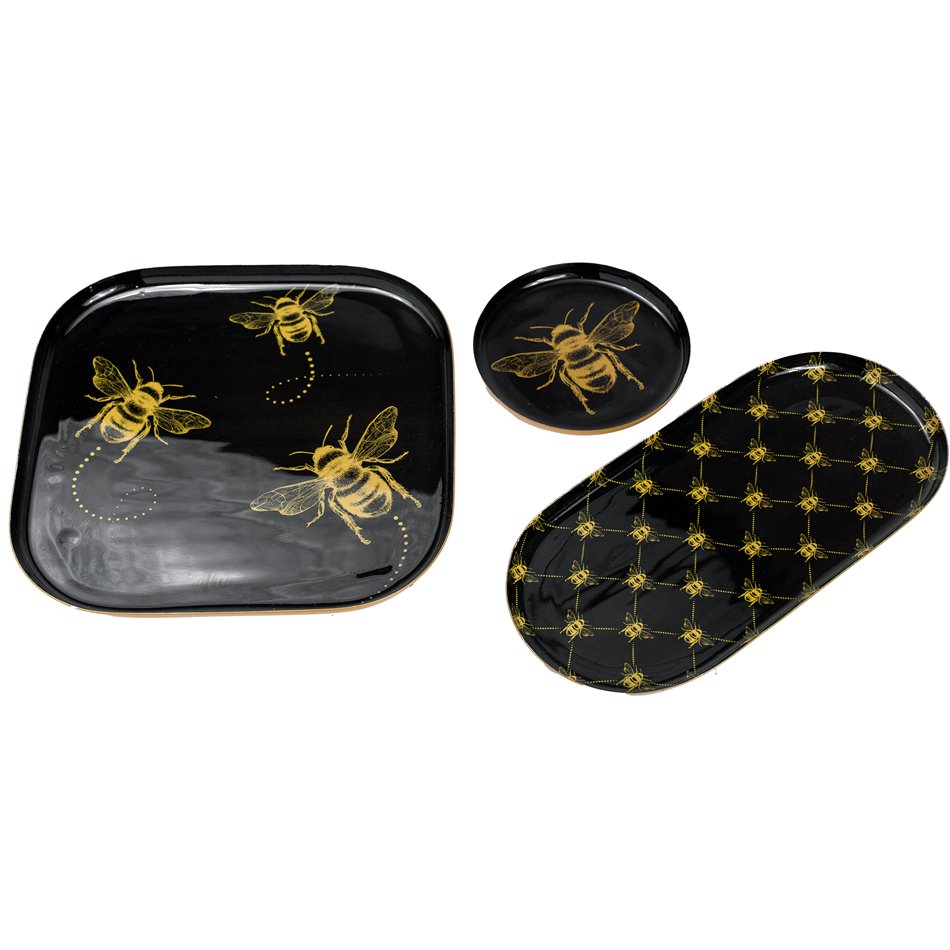 Tray Bee, set 3, 21x21 21x11 11x11cm