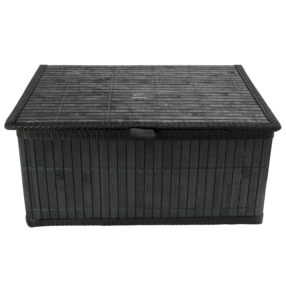 Bambukinis krepšelis M, juodos sp., H13.5x29x22.5cm