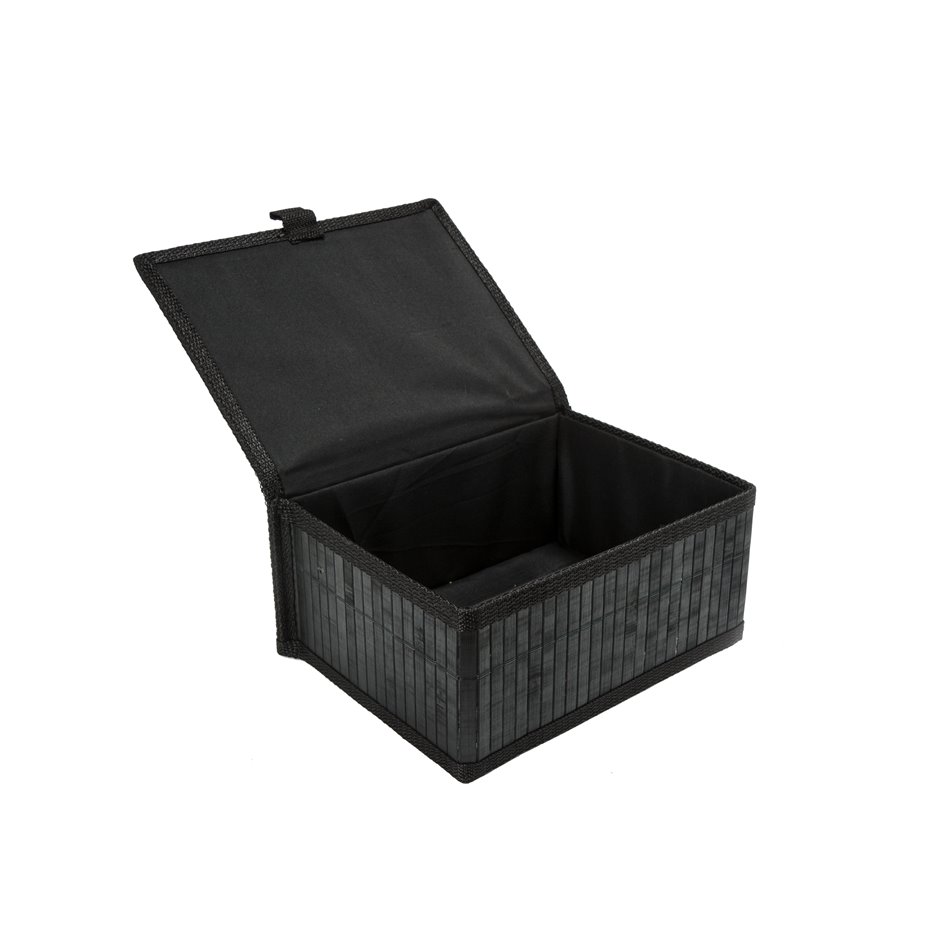 Bambukinis krepšelis S, black, H11.5x23.5x18.5cm