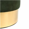 Stool Noto, green/golden base, vintage velvet, 35x42cm