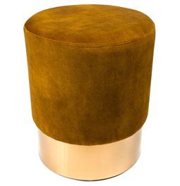 Stool Noto, gold/golden base, vintage velvet, 35x42cm