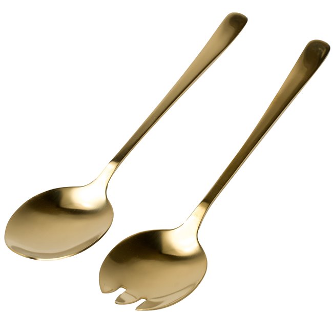 Cutlery salad, set 2 pcs, golden