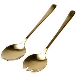 Cutlery salad, set 2 pcs, golden