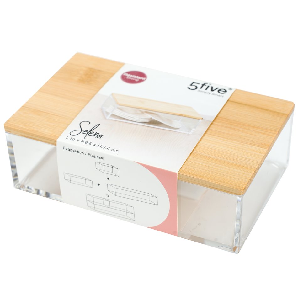 Organizer Selena bamboo small rect, 16x9.6x5.35cm