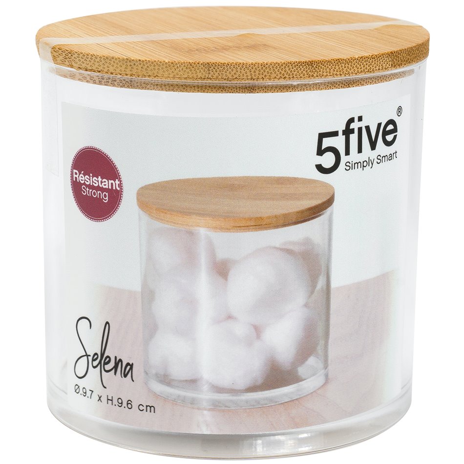 Round cotton box Selena bamboo, D26.5x H9.6cm