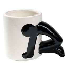 Mug white/black, ceramic, 10x8x9cm, 300ml