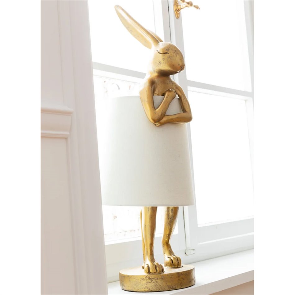 Table lamp Rabbit, golden/white, E14 5W(MAX), 50x17x20cm