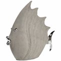 Decorative figure Fish, grey/silver, 9.5x29xH26cm