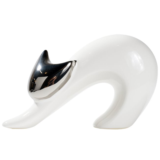 Sculpture Cat Mona, ceramics, 7x20xH12cm