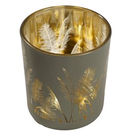 Žvakide Pampas Grass, stiklas, H8xD7cm