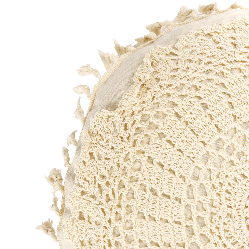 Cushion Cariba, cream/white,  H12cm, D35cm