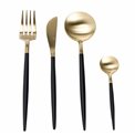 Cutlery set 24 pcs Ida, black/gold