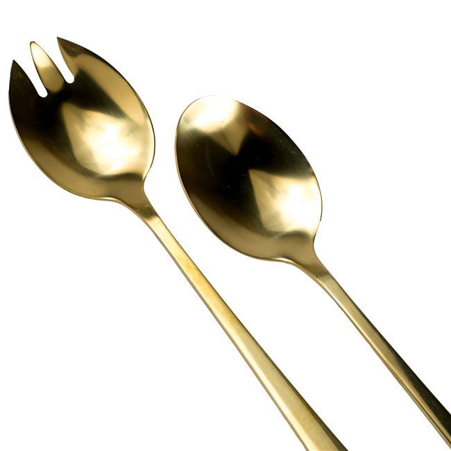Cutlery salad, set 2 pcs, golden