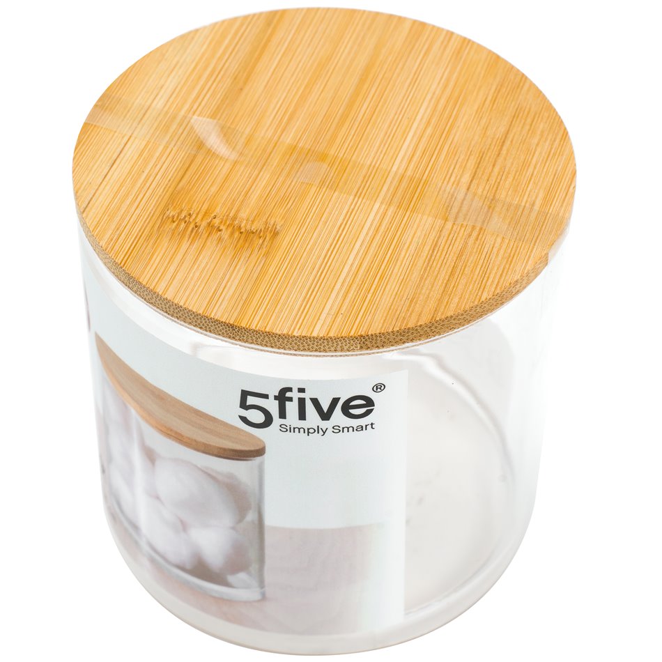 Round cotton box Selena bamboo, D26.5x H9.6cm