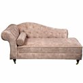 Sofa Chesterfield L, rusvai pilka, 76x172x72cm