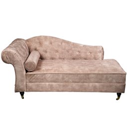 Sofa Chesterfield L, rusvai pilka, 76x172x72cm
