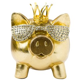 Deco Vinyl Pig, auksas sp., 17.5x17x14cm