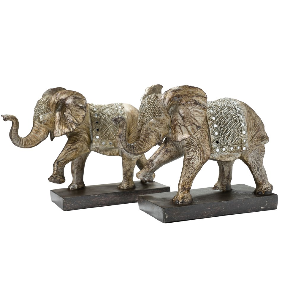 Bookend Elephant, set of 2, 18.5x25x12cm