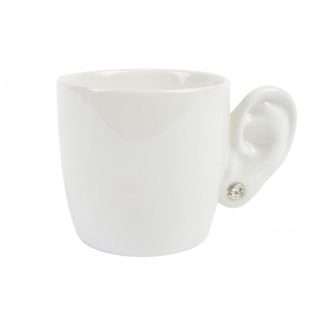 Cup Ear, white, h8.5, d 8.5cm
