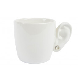 Cup Ear, white, h8.5, d 8.5cm