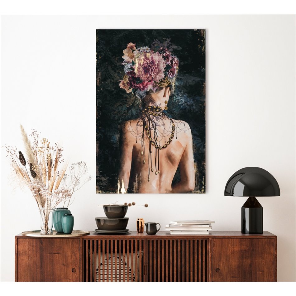 Картина на холсте Back view decorated beauty, 80x120cm